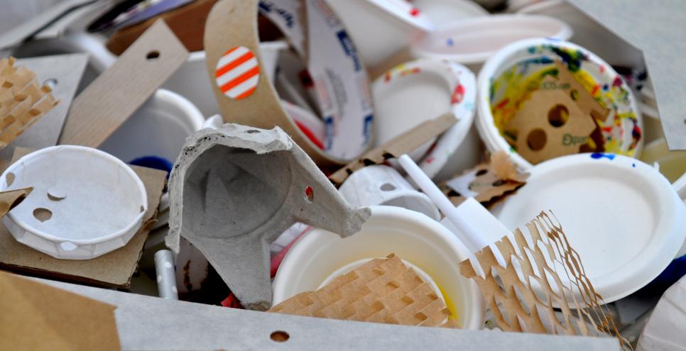 Assorted paper and cardboard found materials