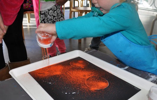 Glue, Stamps, Salt and Sand Exploration | Making Art With Children | The Eric Carle Museum of PIcture Book Art  # kidsart #materials 